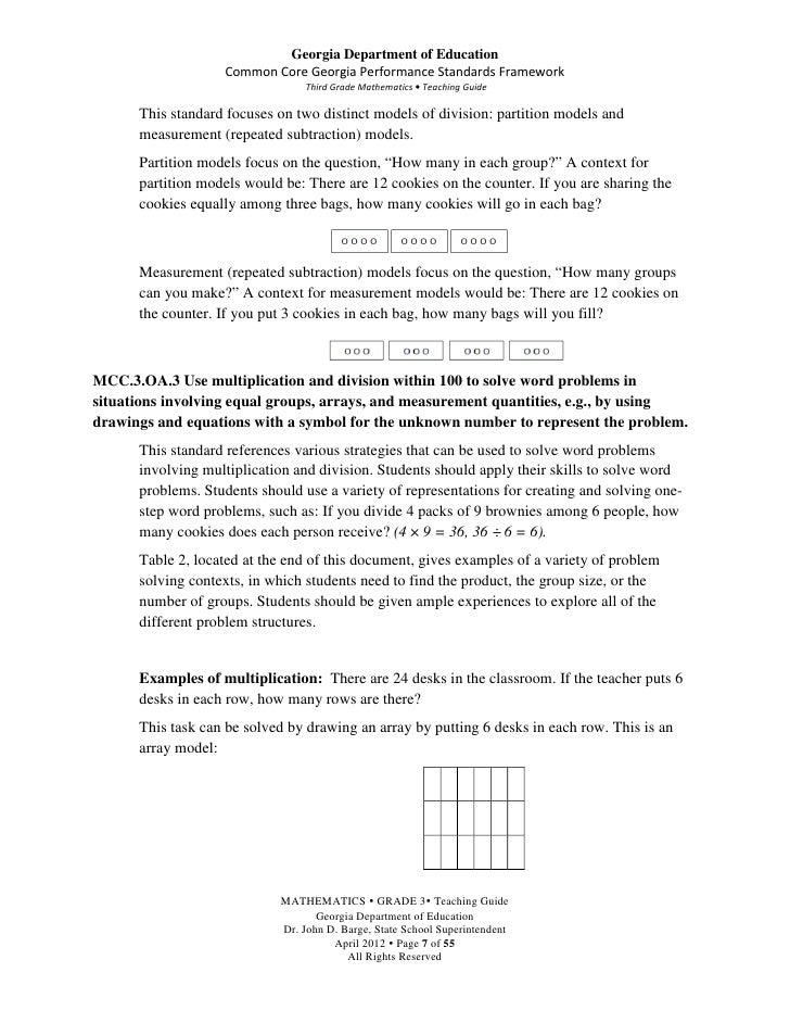 grade level overview equal groups division with an unknown group size