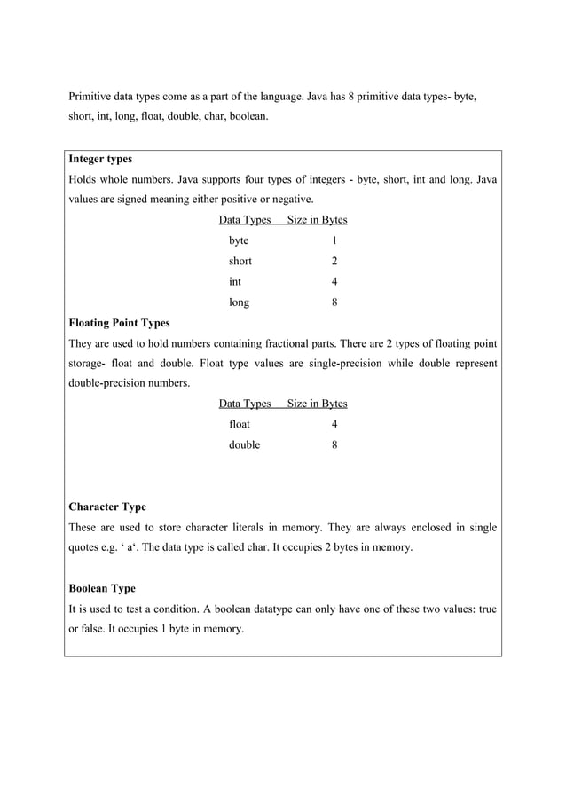 Grade 8: Introduction To Java | DOC | Programming Languages | Computing