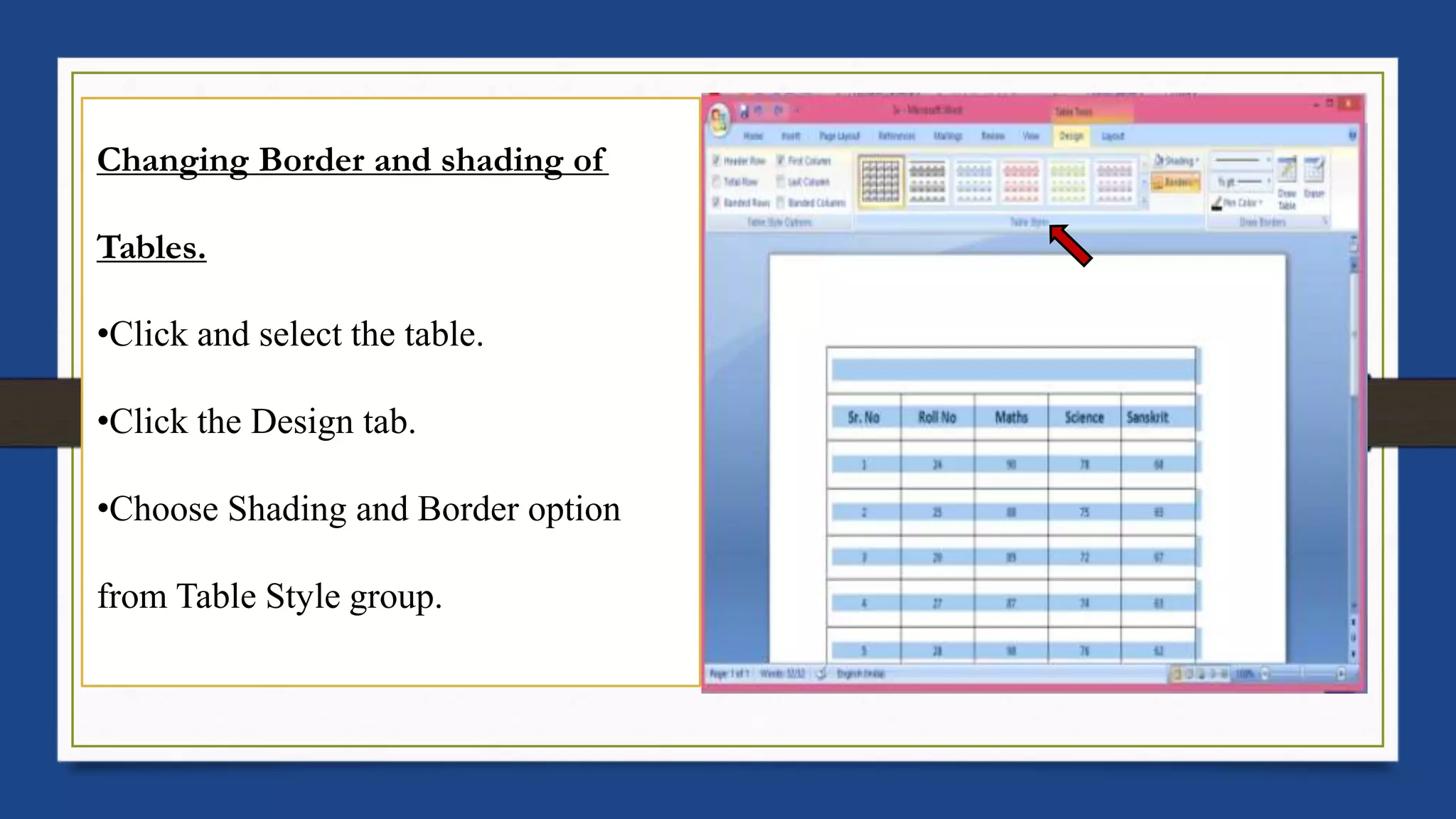 Grade vi sub word processor tabular presentation unit 3 | PPTX