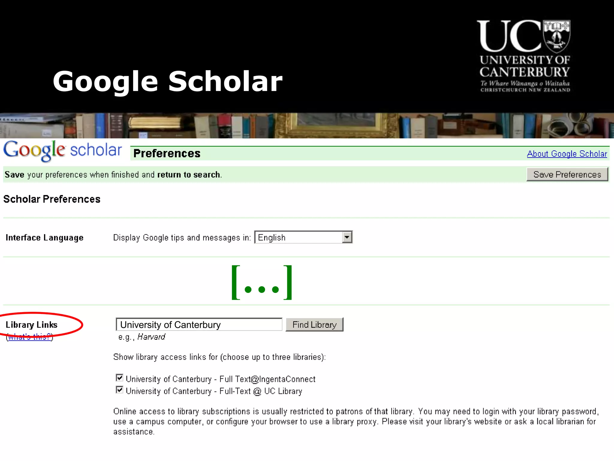 Google Scholar
[…]
University of Canterbury
 