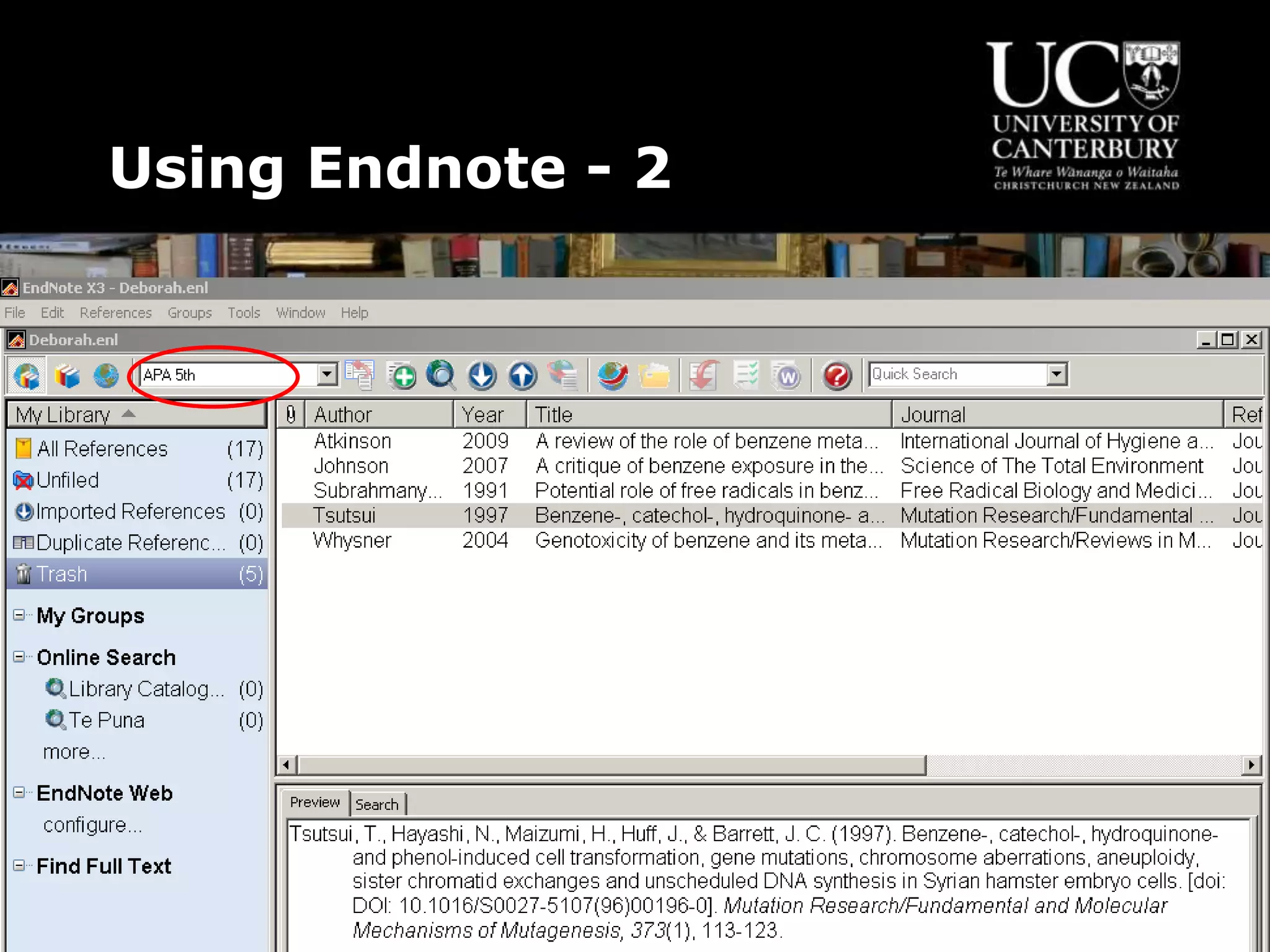 Using Endnote - 2
 