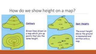 Showing Height On A Map Map Skills - Measuring Height And Gradient