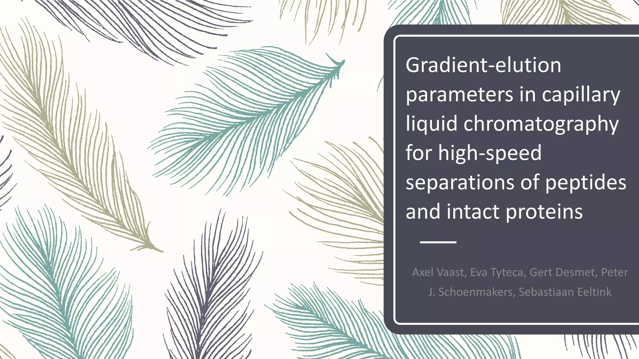 Gradient elution parameters in capillary liquid chromatography for highspeed separations of