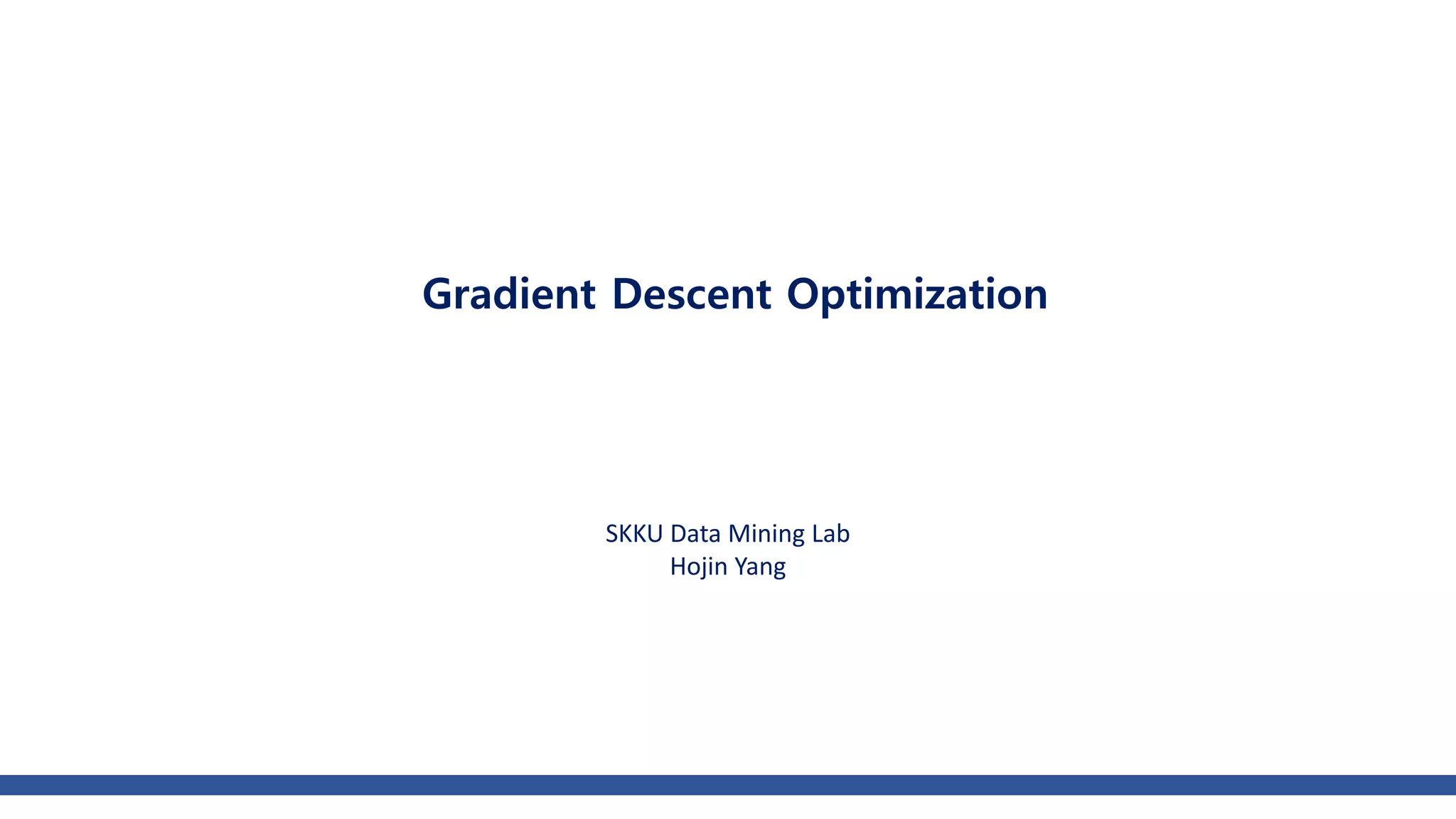 Gradient descent optimizer | PPTX | Programming Languages | Computing