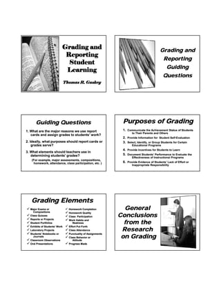 Grading and Reporting Student Learning | PDF