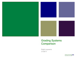 Grading Systems Comparison Ralph Leyssens 31/08/11 