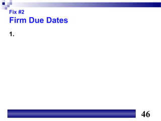 Fix #2
Firm Due Dates
1.




                 46
 