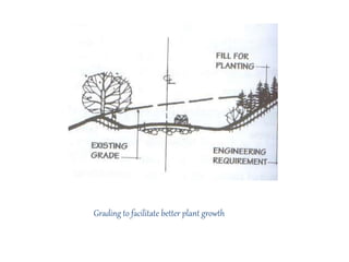 Grading to facilitate better plant growth
 