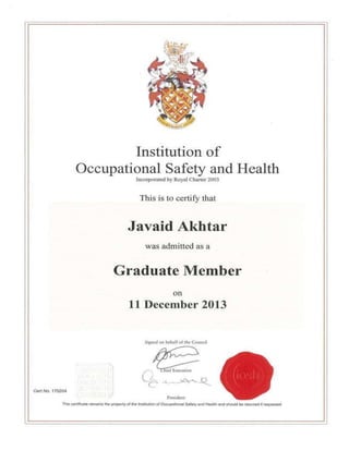 Grad iosh certificate
