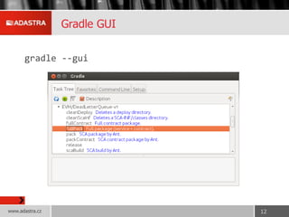 Gradle GUI
gradle --gui
www.adastra.cz 12
 
