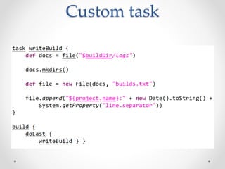 Custom task
 