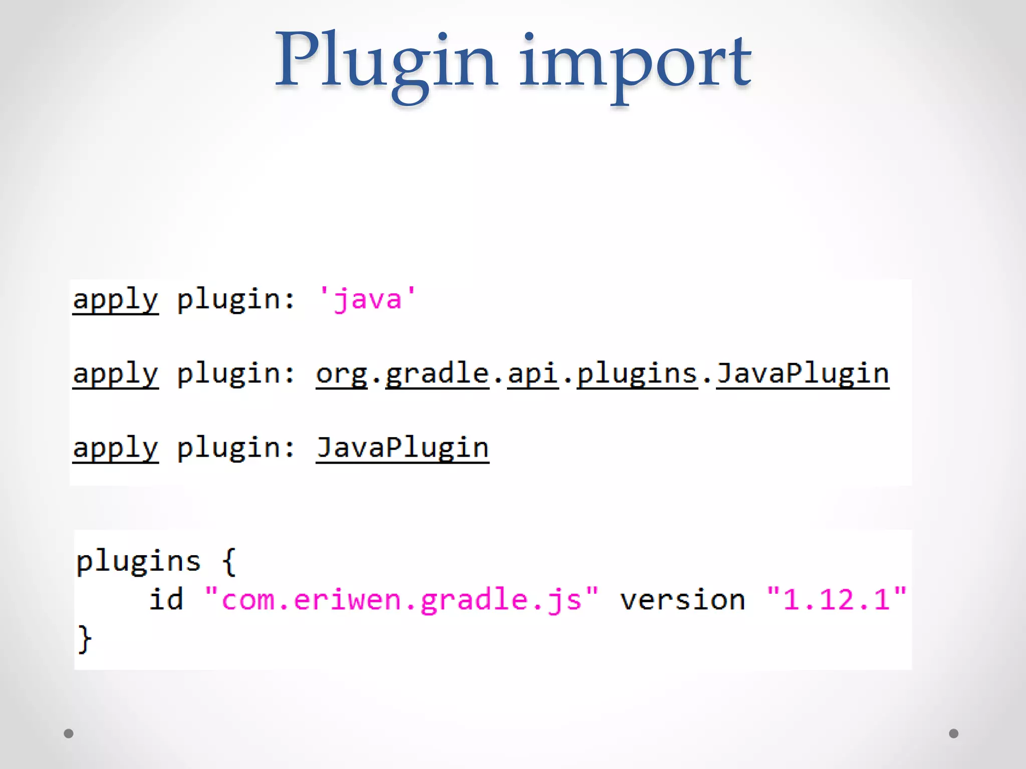 Plugin import
 