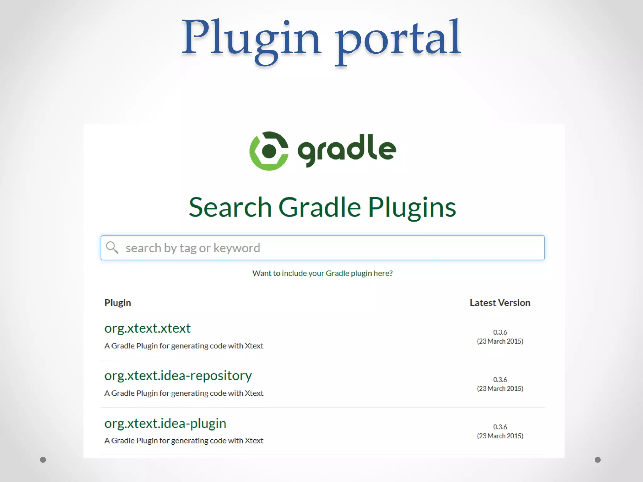 Plugin portal
 