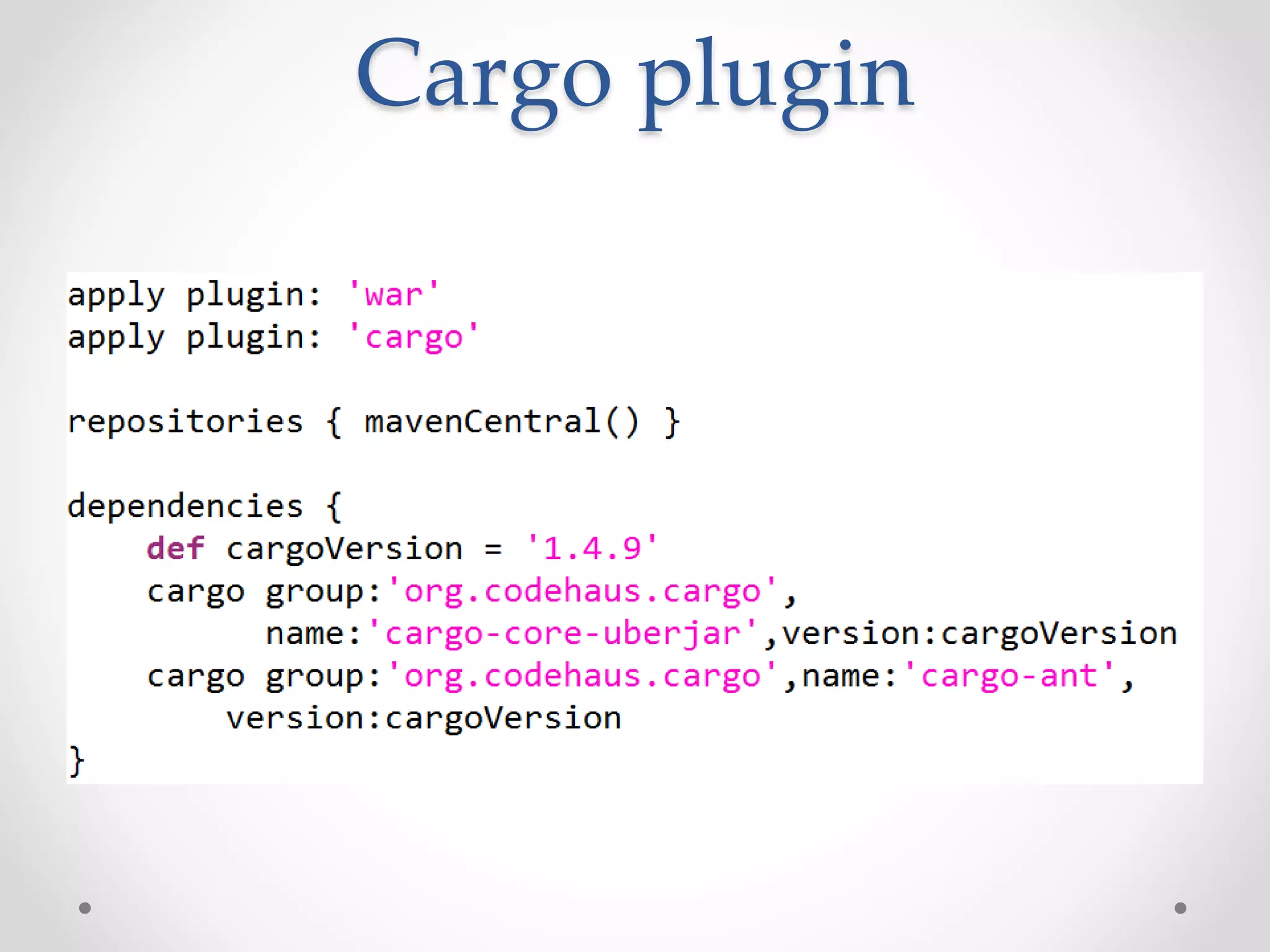 Cargo plugin
 