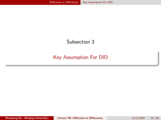 Lecture 7B: Difference in Differences Applied Micro-Econometrics,Fall ...