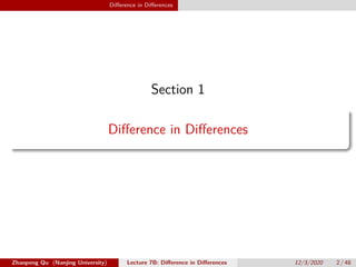Lecture 7B: Difference in Differences Applied Micro-Econometrics,Fall ...