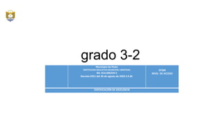 grado 3-2
Municipio de Pasto
INSTITUCION EDUCATIVA MUNICIPAL LIBERTDAD
Nit. 814.006334-5
Decreto 0351 del 26 de agosto de 2003 S.E.M.
EFQM
NIVEL DE ACCESO
CERTIFICACIÓN DE EXCELENCIA