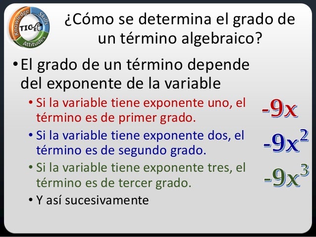 Grado de una expresión algebraica