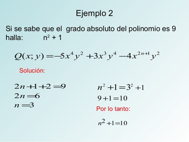 Grado de un polinomio