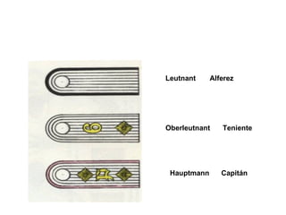 Leutnant  Alferez   Oberleutnant Teniente   Hauptmann  Capitán   