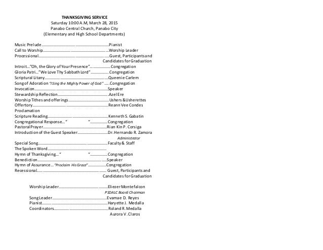 sample graduation programs