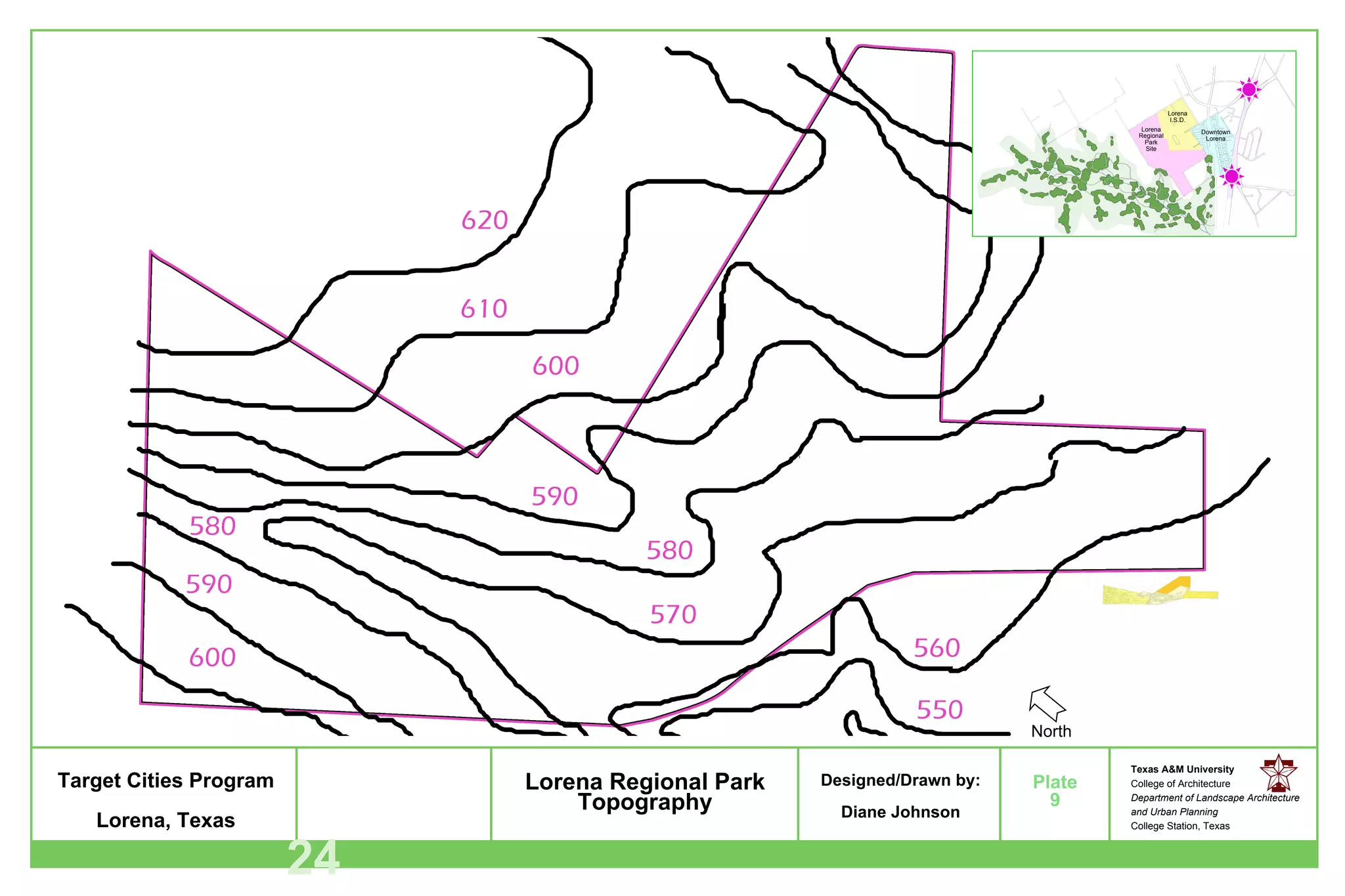 Lorena Regional Park Topography North 9 Lorena Regional Park Site Lorena I.S.D . Downtown Lorena 24 Lorena Regional Park Site Lorena I.S.D. Downtown Lorena 