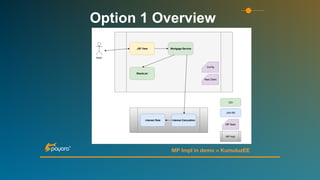 MP Impl in demo = KumuluzEE
Option 1 Overview
 