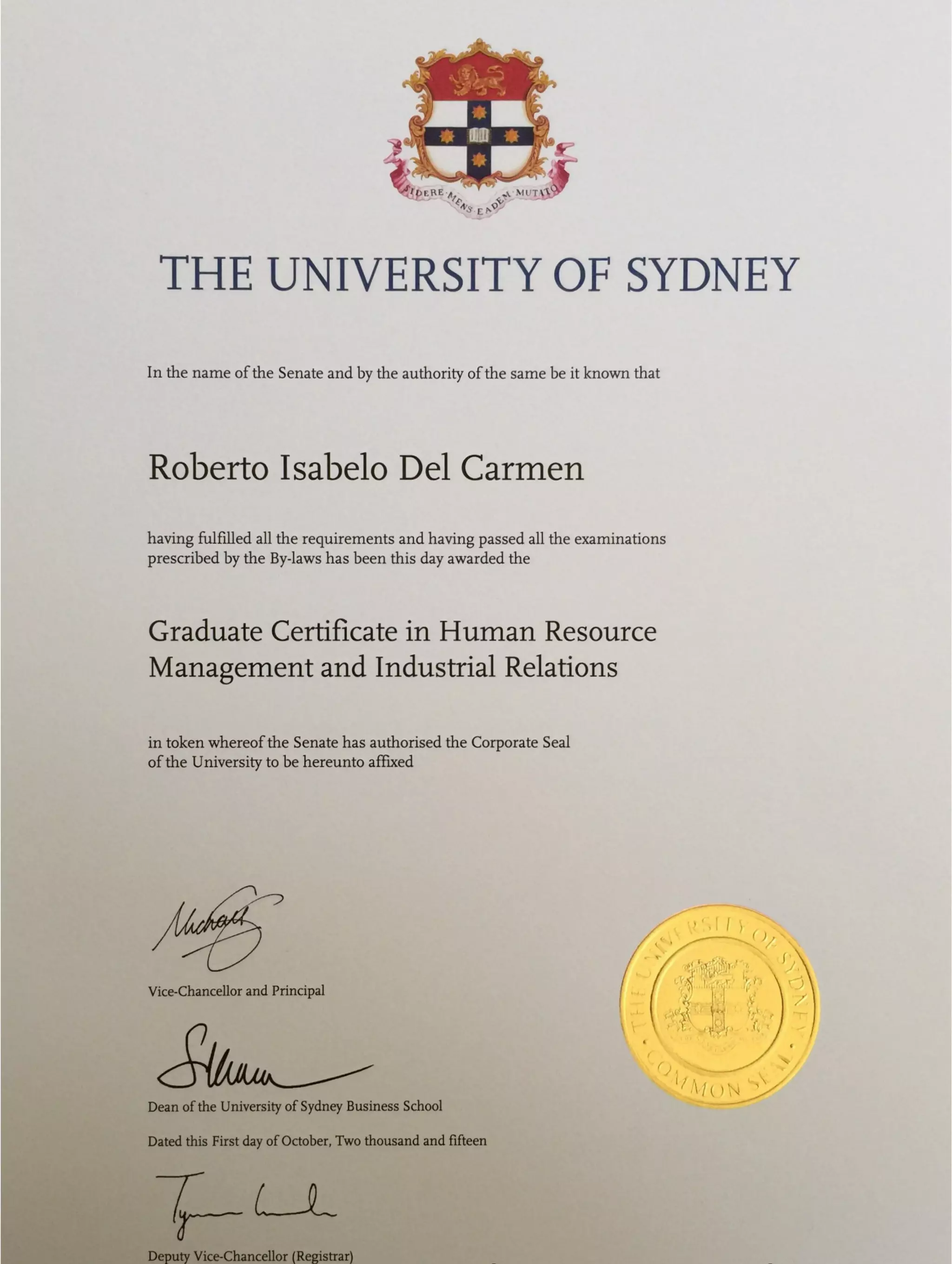 Graduate Certificate in Human Resource Management and Industrial