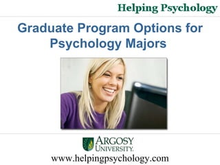 www.helpingpsychology.com Graduate Program Options for Psychology Majors  