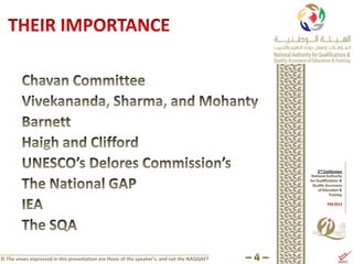 © The views expressed in this presentation are those of the speaker’s, and not the NAQQAET
 