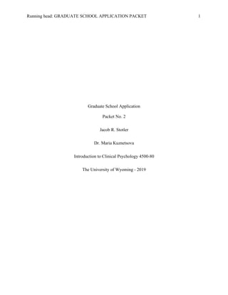 Grad Packet Graduate Application Essay Packet (Rejected) University of Wyoming | PDF