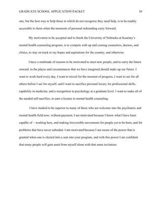 Redounding Graduate Application Essay Packet (Rejected) University of Wyoming | PDF