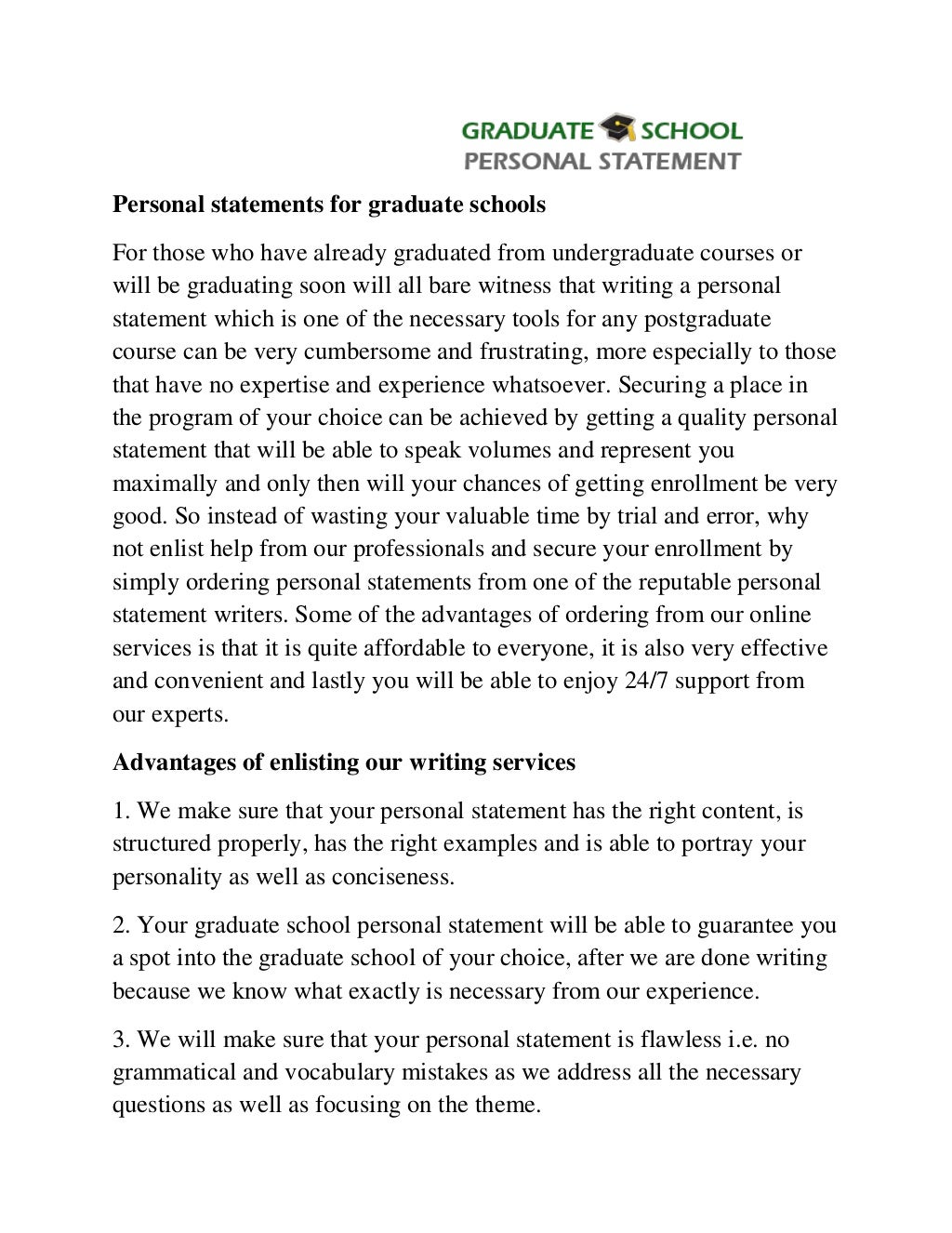 personal statement for postgraduate certificate