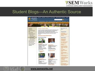 www.semworks.net
Student Blogs—An Authentic Source
 