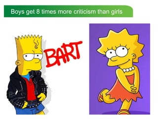 Boys get 8 times more criticism than girls 