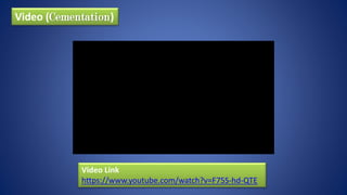Video (Cementation)
Video Link
https://www.youtube.com/watch?v=F75S-hd-QTE
 