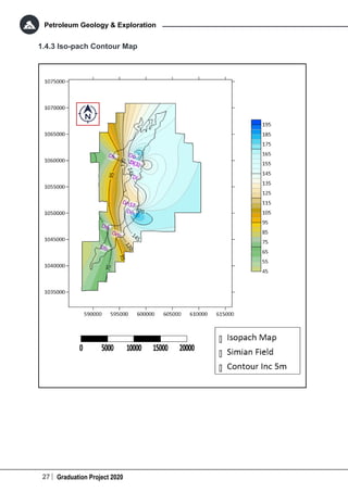 27 Graduation Project 2020
Petroleum Geology & Exploration
1.4.3 Iso-pach Contour Map
 