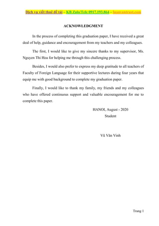 Graduation Internship Report - Some Translation Techniques Apply For ...
