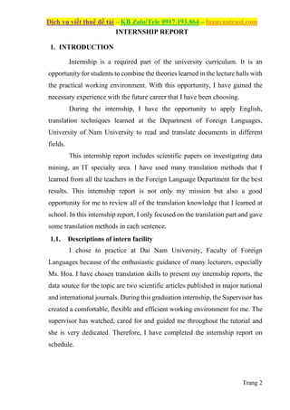 Graduation Internship Report - Some Translation Techniques Apply For ...