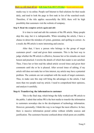 Graduation Internship Report How To Write A Pr Article Effectively.docx