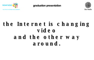 graduation presentation the Internet is changing video and the other way around. Gijs Veerhoek, stud. nr. 038367 (last time I write this number down ;-)   