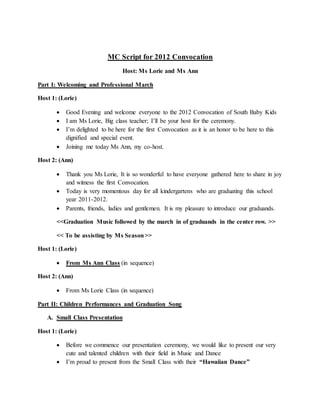 Graduation programme | DOCX