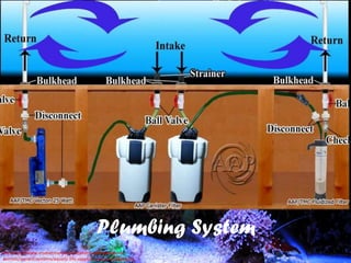Plumbing System
Ref: https://www.msdvetmanual.com/exotic-and-laboratory-
animals/aquatic-systems/aquatic-life-support-system-components
 