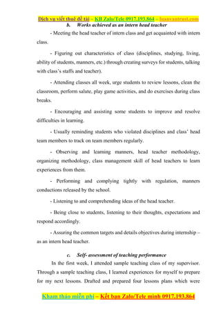 Graduation Project Report - Intern teacher at Tran Huy Lieu Secondary ...