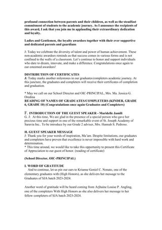 GRADUATION SCRIPT for School year 2023-2024 | DOCX