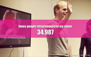 times people mispronounced my name:
34,987
Source: I made it up.
 