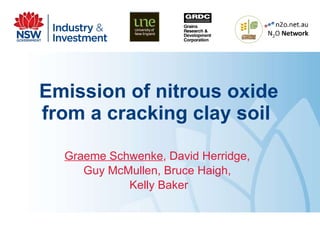 Emission of nitrous oxide from a cracking clay soil   Graeme Schwenke , David Herridge,  Guy McMullen, Bruce Haigh,  Kelly Baker 