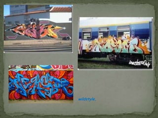 Los writers recurren además a distintos efectos estéticos, como:bubble-letters o letras burbuja, con formas redondeadas y brillantes; el diseño en tres dimensiones, donde el sombreado es el protagonista.  