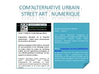 COM’ALTERNATIVE URBAIN .
  STREET ART . NUMERIQUE

                                                     PUBLICITÉ ÉCOLOGIQ...