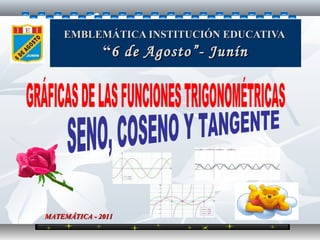 EMBLEMÁTICA INSTITUCIÓN EDUCATIVA
              “6 de Agosto”- Junín




MATEMÁTICA - 2011
 